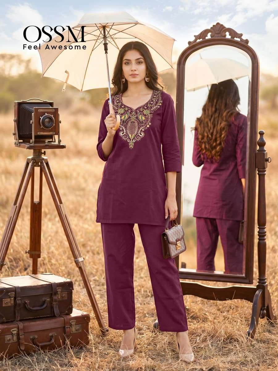 Ossm Sara Vol 2 Premium Dhabu Cotton Embroidered Co Ord Set