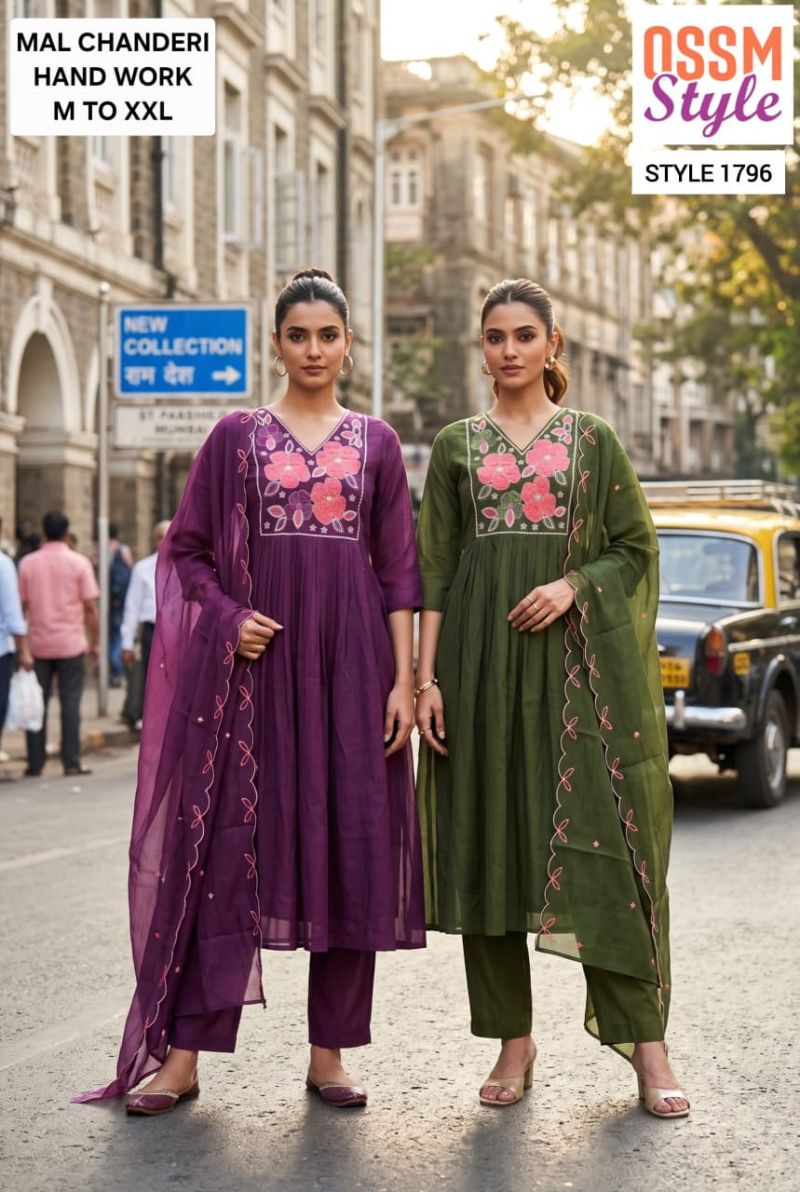 Ossm Style 1791 And 1796 Mal Chanderi Suit Set