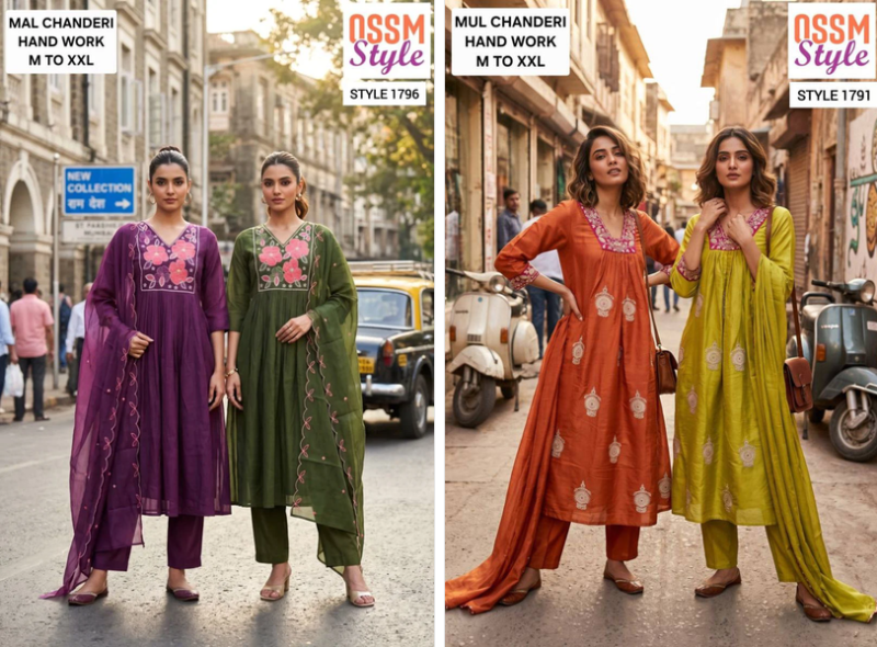 Ossm Style 1791 And 1796 Mal Chanderi Suit Set