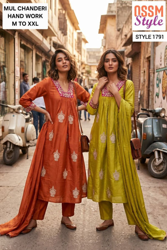 Ossm Style 1791 And 1796 Mal Chanderi Suit Set