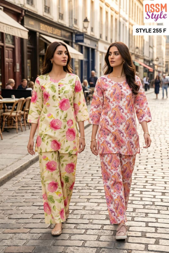 Ossm Style 255 F And G Cotton Printed Co-Ord Set Wholesale - Amrah Wholesale
