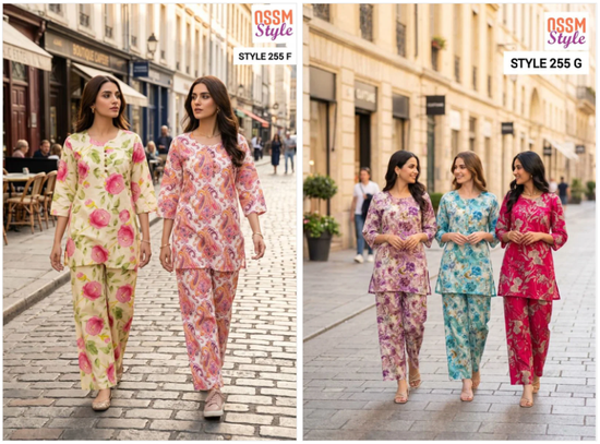 Ossm Style 255 F And G Cotton Printed Co-Ord Set Wholesale - Amrah Wholesale