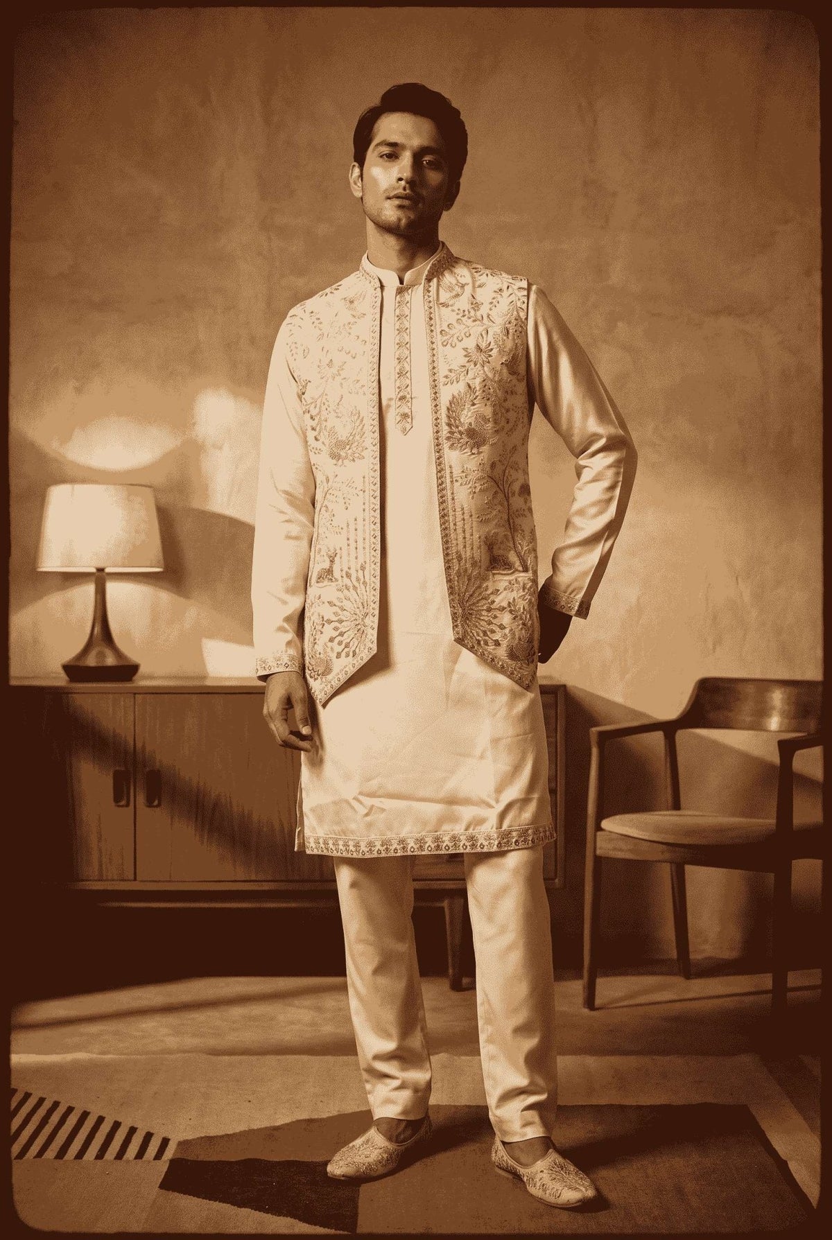 OUTLUK Wedding Vol-144 Armani Embroidered Kurta Set - Amrah Wholesale