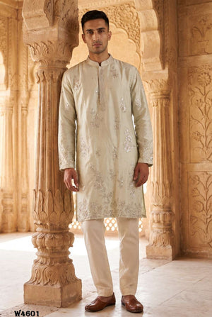 OUTLUK WEDDING VOL-46 Silk Embroidered Men's Kurta Set - Amrah Wholesale