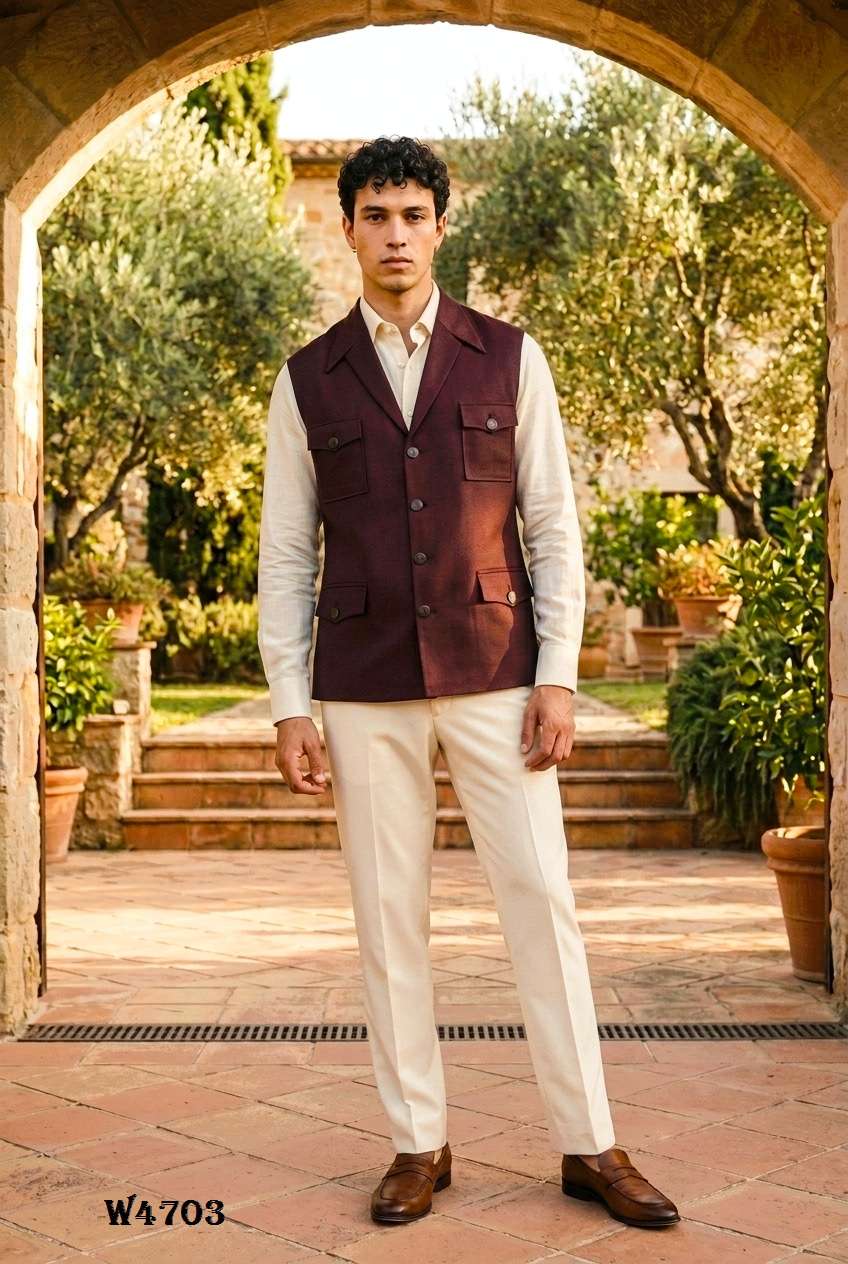 Outluk Wedding Vol-47 W-4701 To W-4707 Series Jute Premium Fabric Men Blazer - Amrah Wholesale