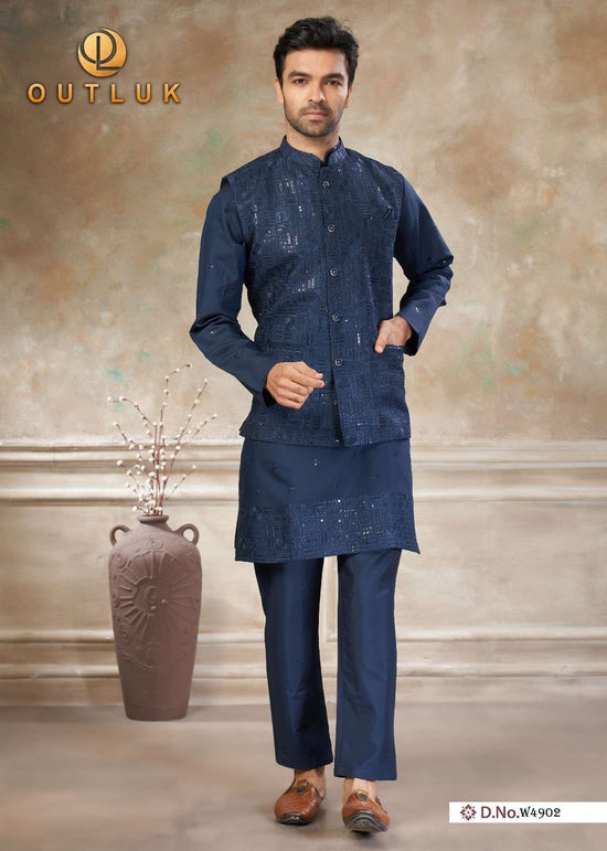 OUTLUK Wedding Vol-49 Viscose Embroidered Men's Kurta - Amrah Wholesale