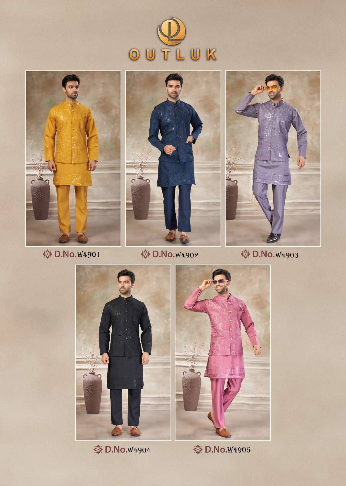 OUTLUK Wedding Vol-49 Viscose Embroidered Men's Kurta - Amrah Wholesale