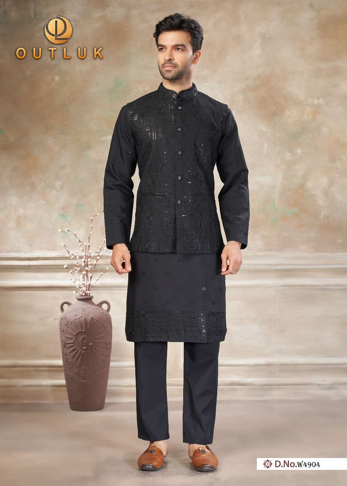 OUTLUK Wedding Vol-49 Viscose Embroidered Men's Kurta - Amrah Wholesale