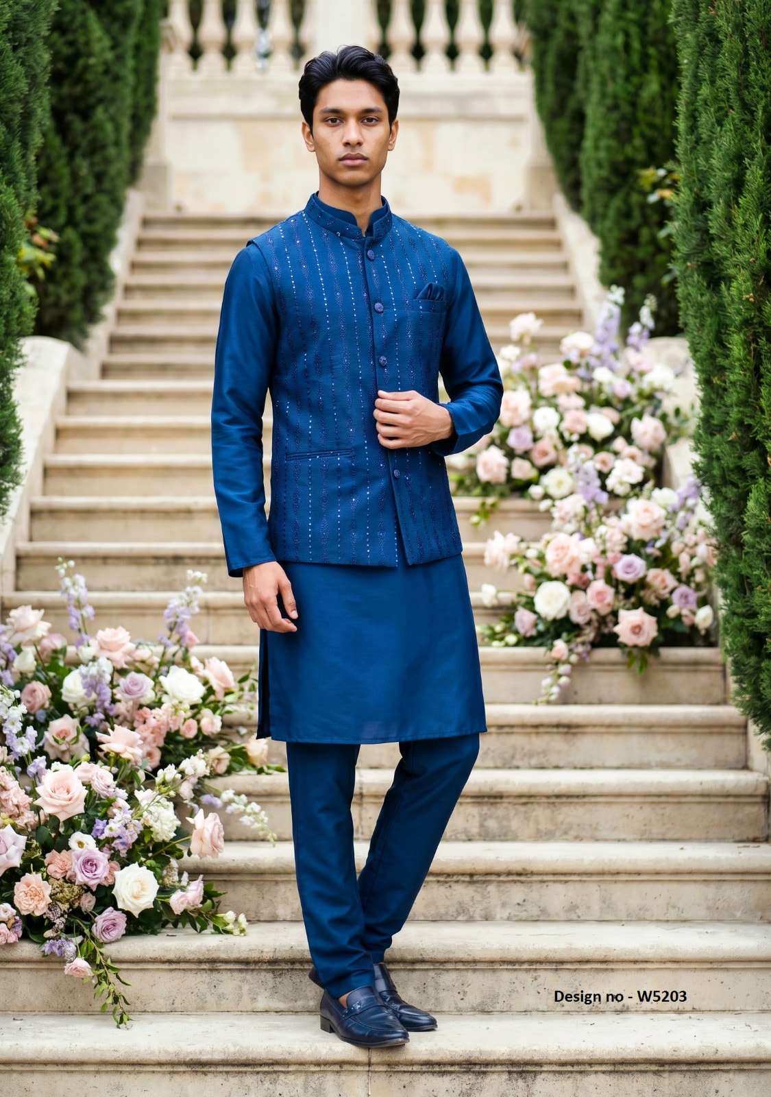 OUTLUK Wedding Vol-52 Satin Silk Embroidered Men's Kurta - Amrah Wholesale