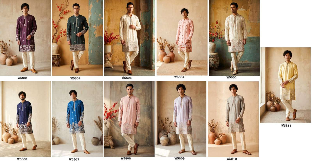 OUTLUK WEDDING VOL-58 Silk Embroidered Mens Kurta