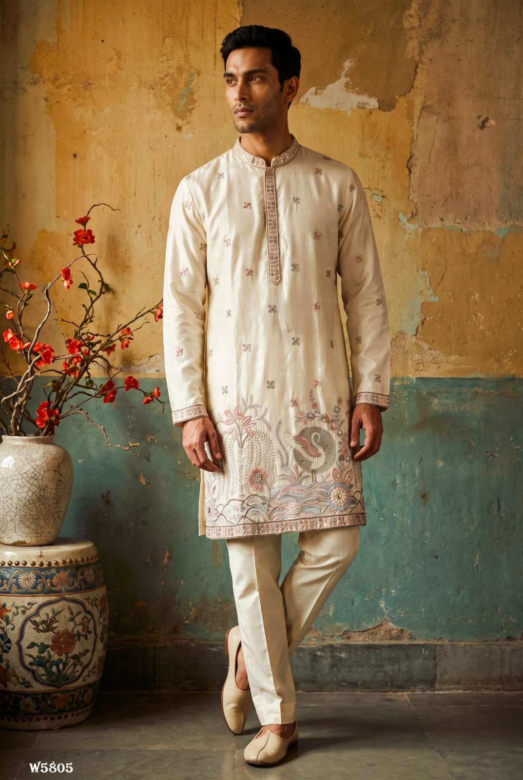 OUTLUK WEDDING VOL-58 Silk Embroidered Mens Kurta