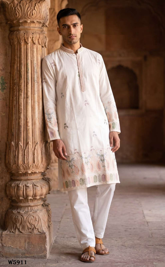 Outluk Wedding Vol-59 Silk Embroidered Stitched Mens Kurta