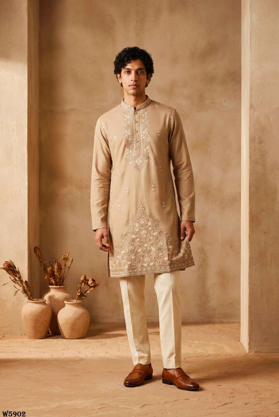 Outluk Wedding Vol-59 Silk Embroidered Stitched Mens Kurta