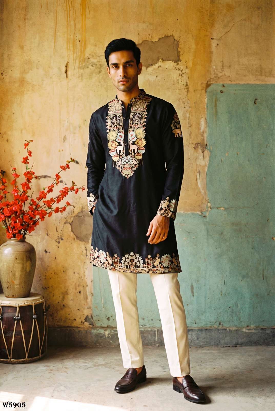Outluk Wedding Vol-59 Silk Embroidered Stitched Mens Kurta