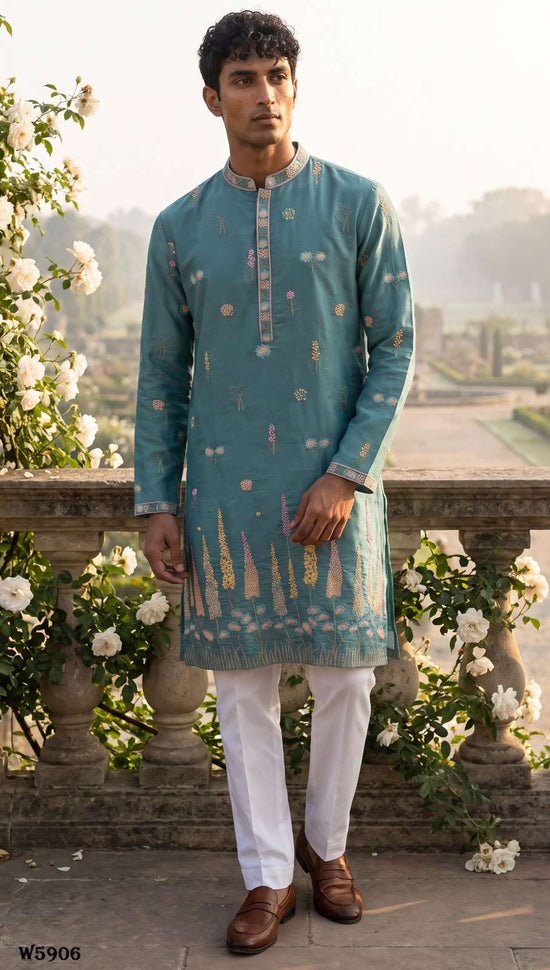 Outluk Wedding Vol-59 Silk Embroidered Stitched Mens Kurta