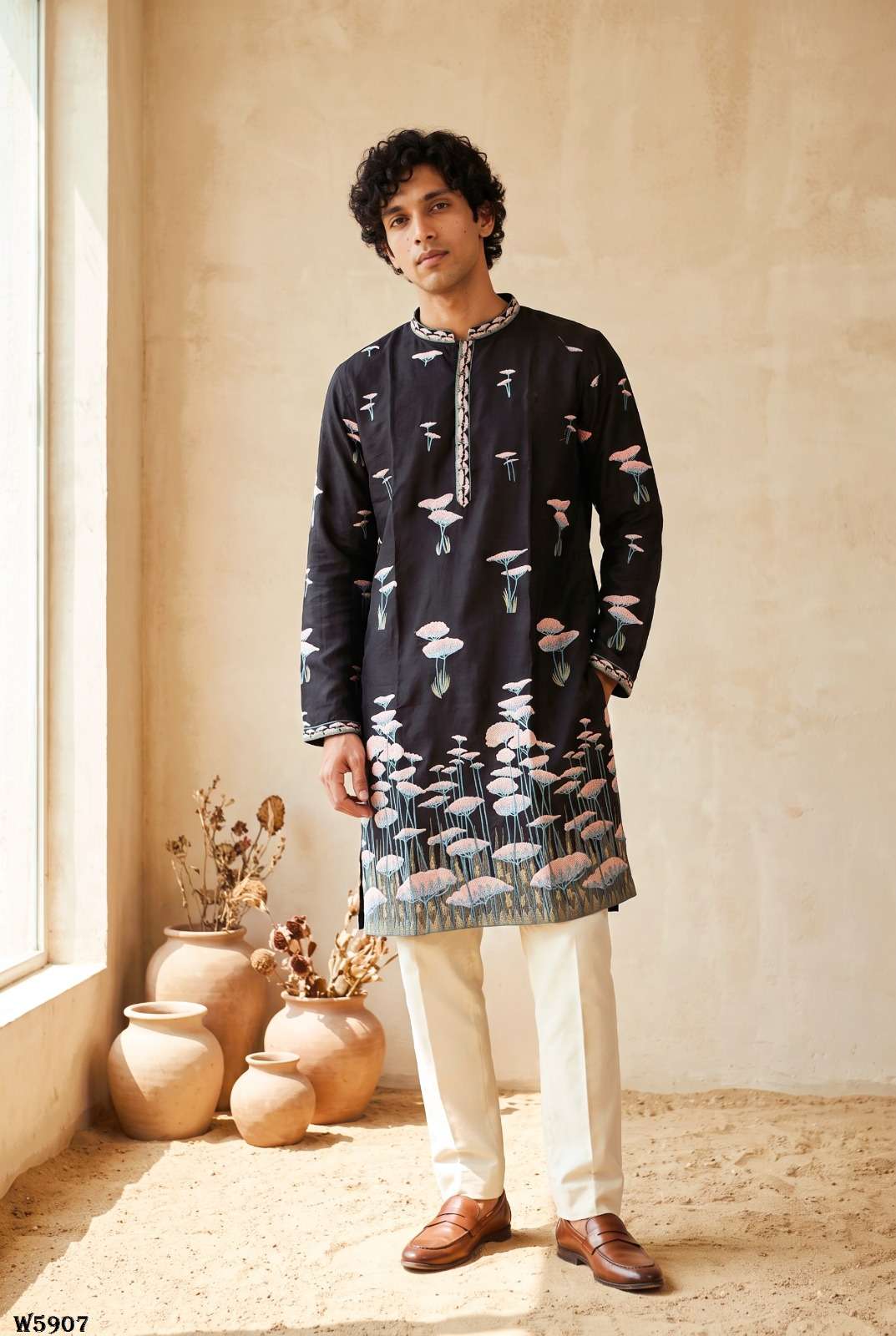 Outluk Wedding Vol-59 Silk Embroidered Stitched Mens Kurta