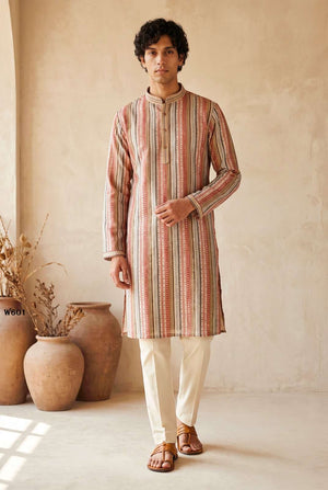Outluk Wedding Vol-60 Linen Embroidered Stitched Mens Kurta