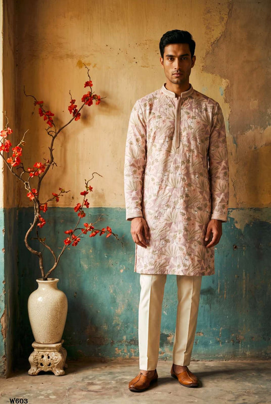 Outluk Wedding Vol-60 Linen Embroidered Stitched Mens Kurta