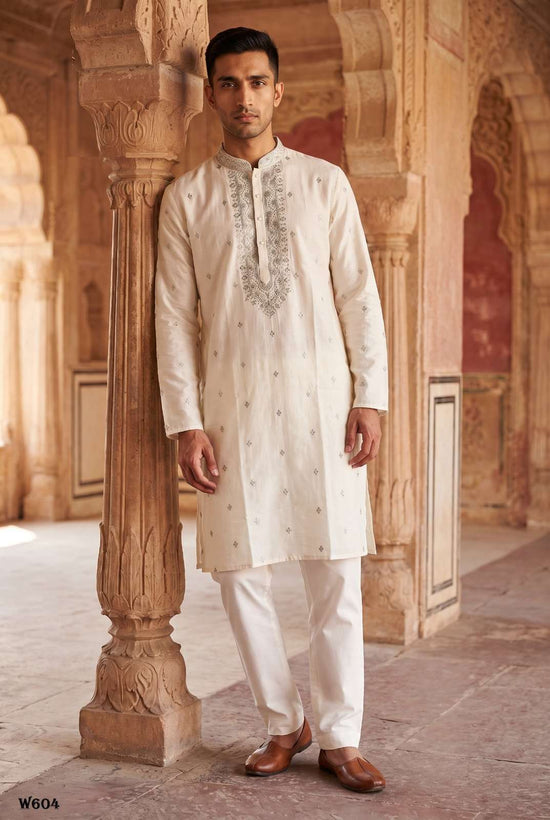 Outluk Wedding Vol-60 Linen Embroidered Stitched Mens Kurta