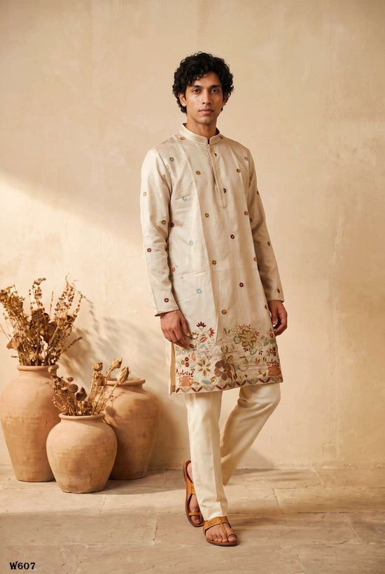 Outluk Wedding Vol-60 Linen Embroidered Stitched Mens Kurta