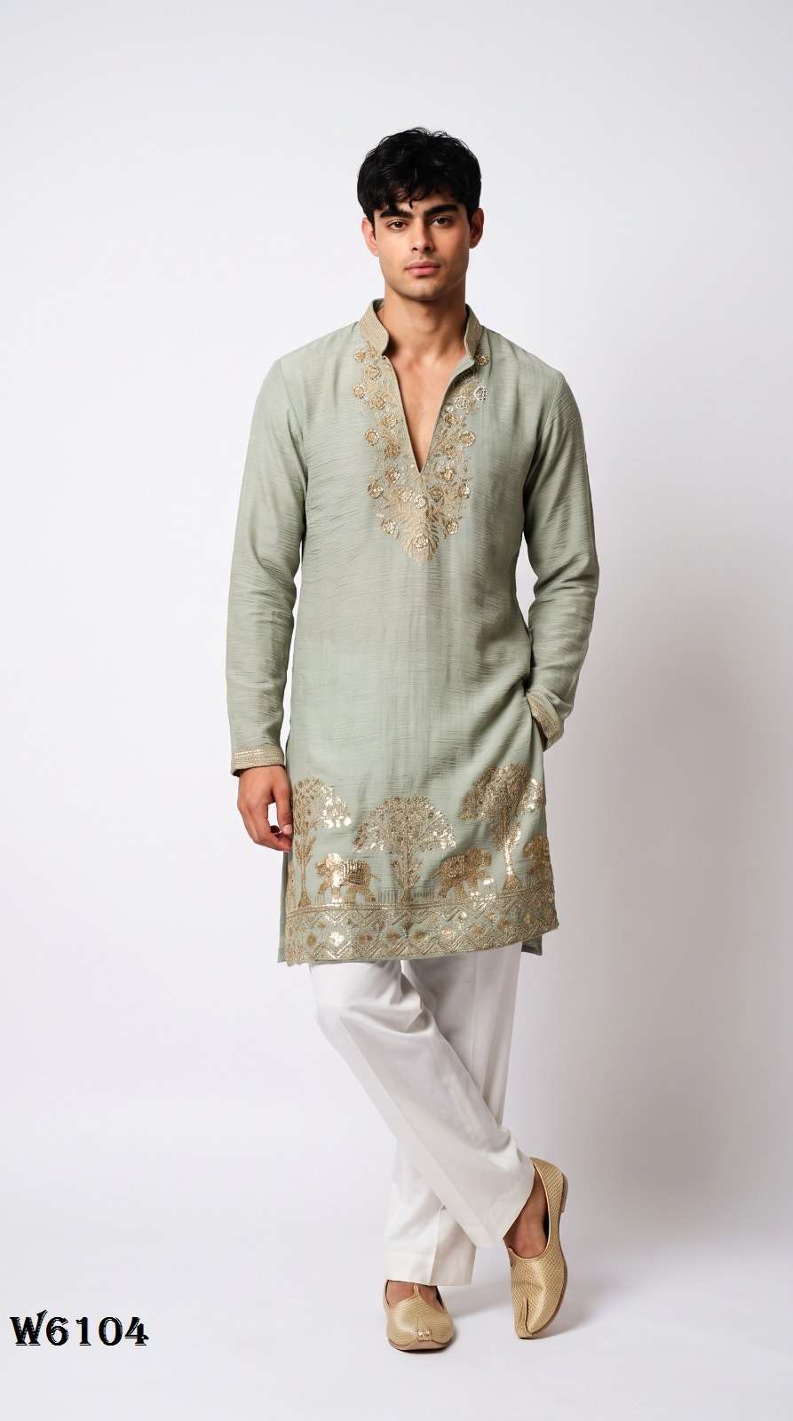 Outluk Wedding Vol-61 Salsa Silk Embroidered Stitched Kurta Pajama
