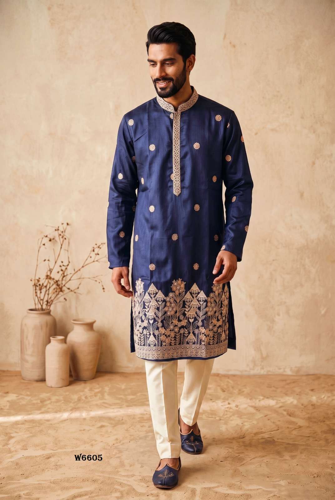 Outluk Wedding Vol-66 Lachaka Embroidered Mens Kurta Pajama