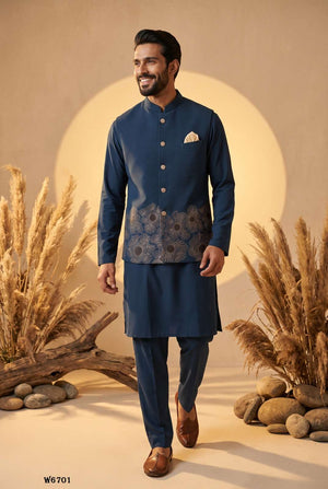 Outluk Wedding Vol-67 Silk Embroidered Party Wear Mens Kurta Pajama