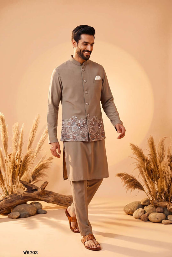 Outluk Wedding Vol-67 Silk Embroidered Party Wear Mens Kurta Pajama