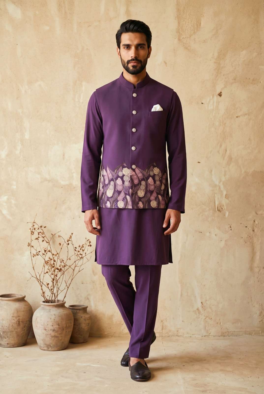 Outluk Wedding Vol-67 Silk Embroidered Party Wear Mens Kurta Pajama