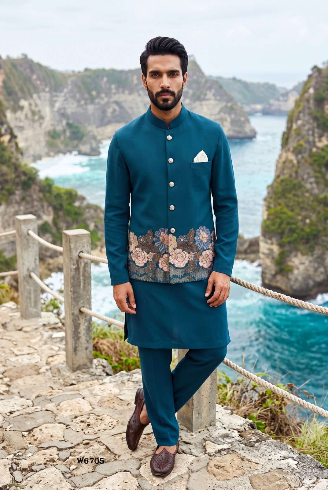 Outluk Wedding Vol-67 Silk Embroidered Party Wear Mens Kurta Pajama