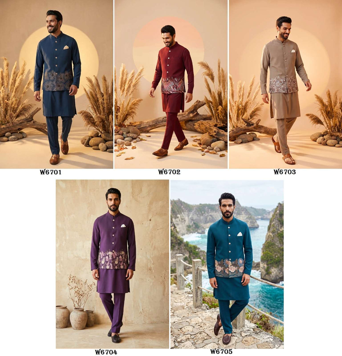 Outluk Wedding Vol-67 Silk Embroidered Party Wear Mens Kurta Pajama