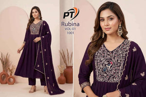 Padmavati Rubina Vol 1 Mal Chanderi Kurti Pant Dupatta Set - Amrah Wholesale