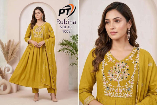 Padmavati Rubina Vol 1 Mal Chanderi Kurti Pant Dupatta Set - Amrah Wholesale