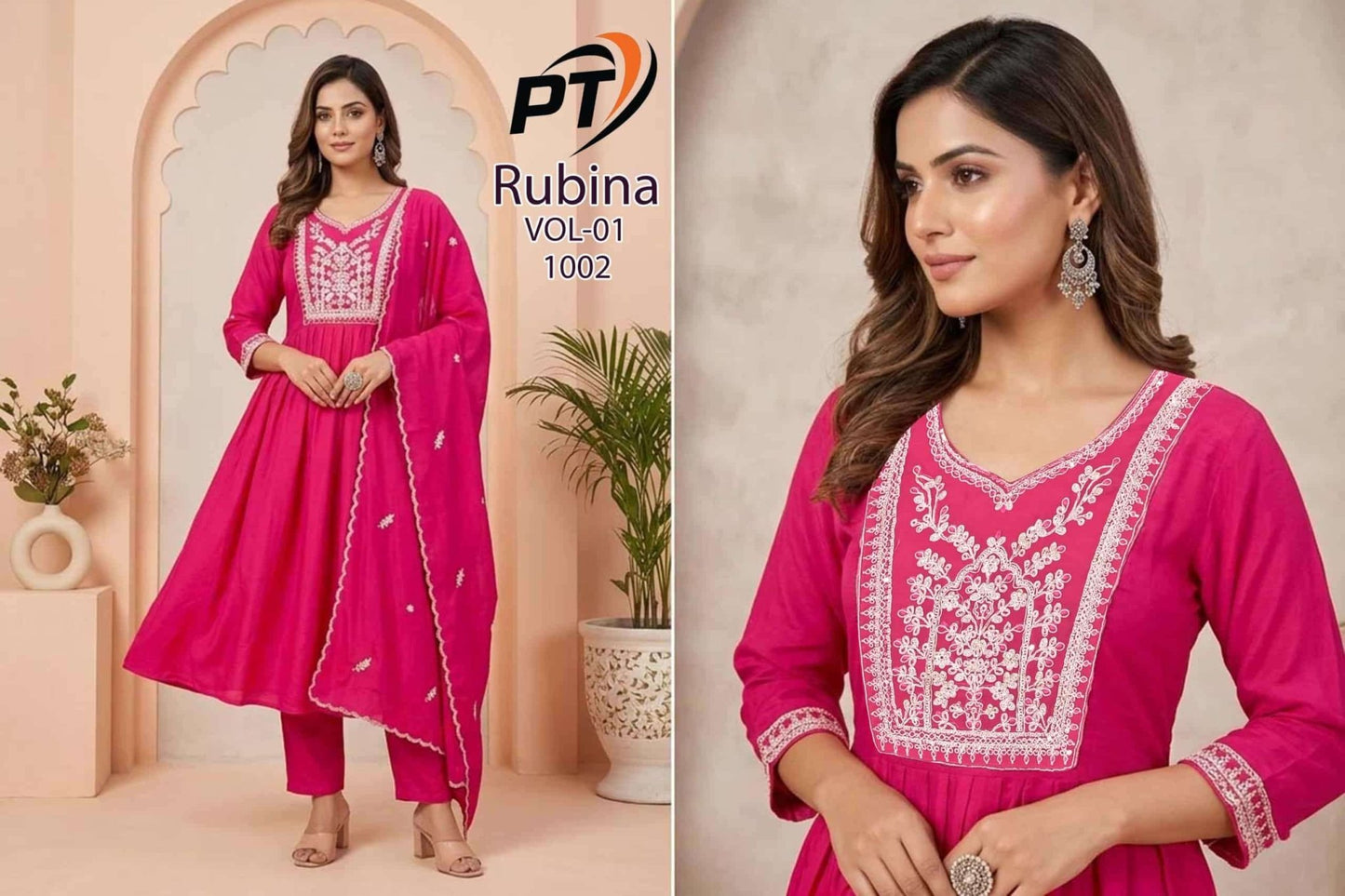 Padmavati Rubina Vol 1 Mal Chanderi Kurti Pant Dupatta Set - Amrah Wholesale