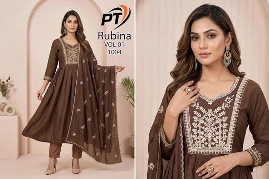 Padmavati Rubina Vol 1 Mal Chanderi Kurti Pant Dupatta Set - Amrah Wholesale