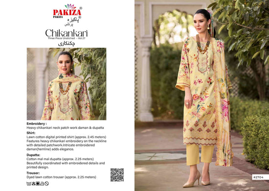 Pakiza Prints Chikankari Vol 27 Lawn Cotton Pakistani Suit
