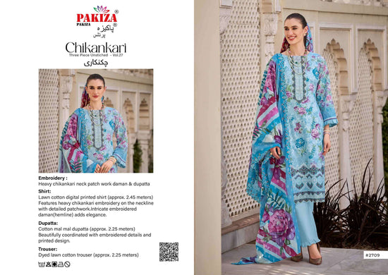Pakiza Prints Chikankari Vol 27 Lawn Cotton Pakistani Suit