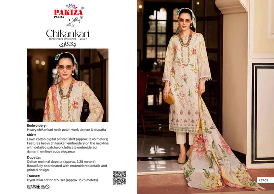 Pakiza Prints Chikankari Vol 27 Lawn Cotton Pakistani Suit