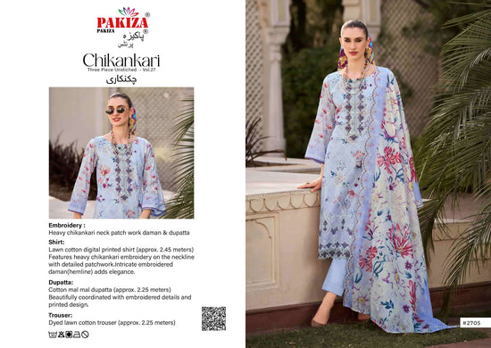 Pakiza Prints Chikankari Vol 27 Lawn Cotton Pakistani Suit