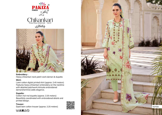 Pakiza Prints Chikankari Vol 27 Lawn Cotton Pakistani Suit