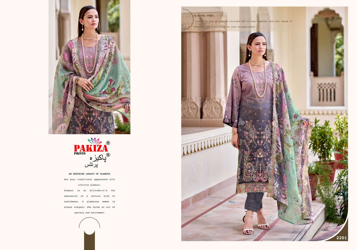 Pakiza Prints Farah Vol 22 Lawn Chikankari Unstitched Pakistani Suit