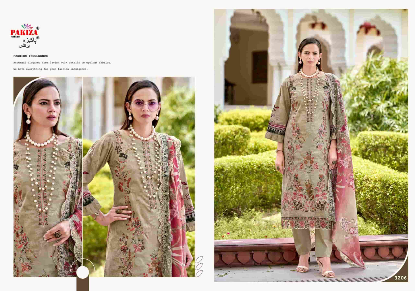 Pakiza Prints Farah Vol 32 Lawn Chikakari Dress Material