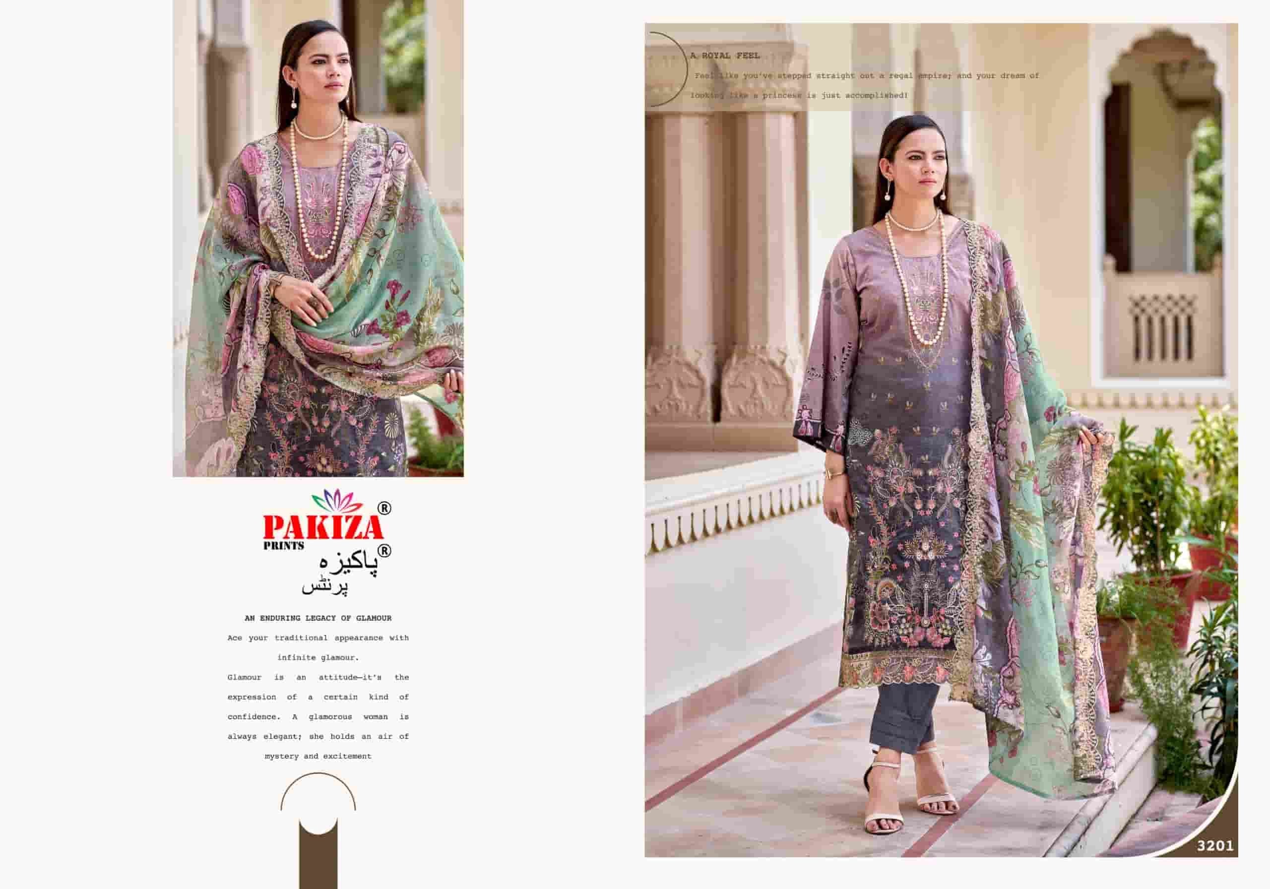 Pakiza Prints Farah Vol 32 Lawn Chikakari Dress Material