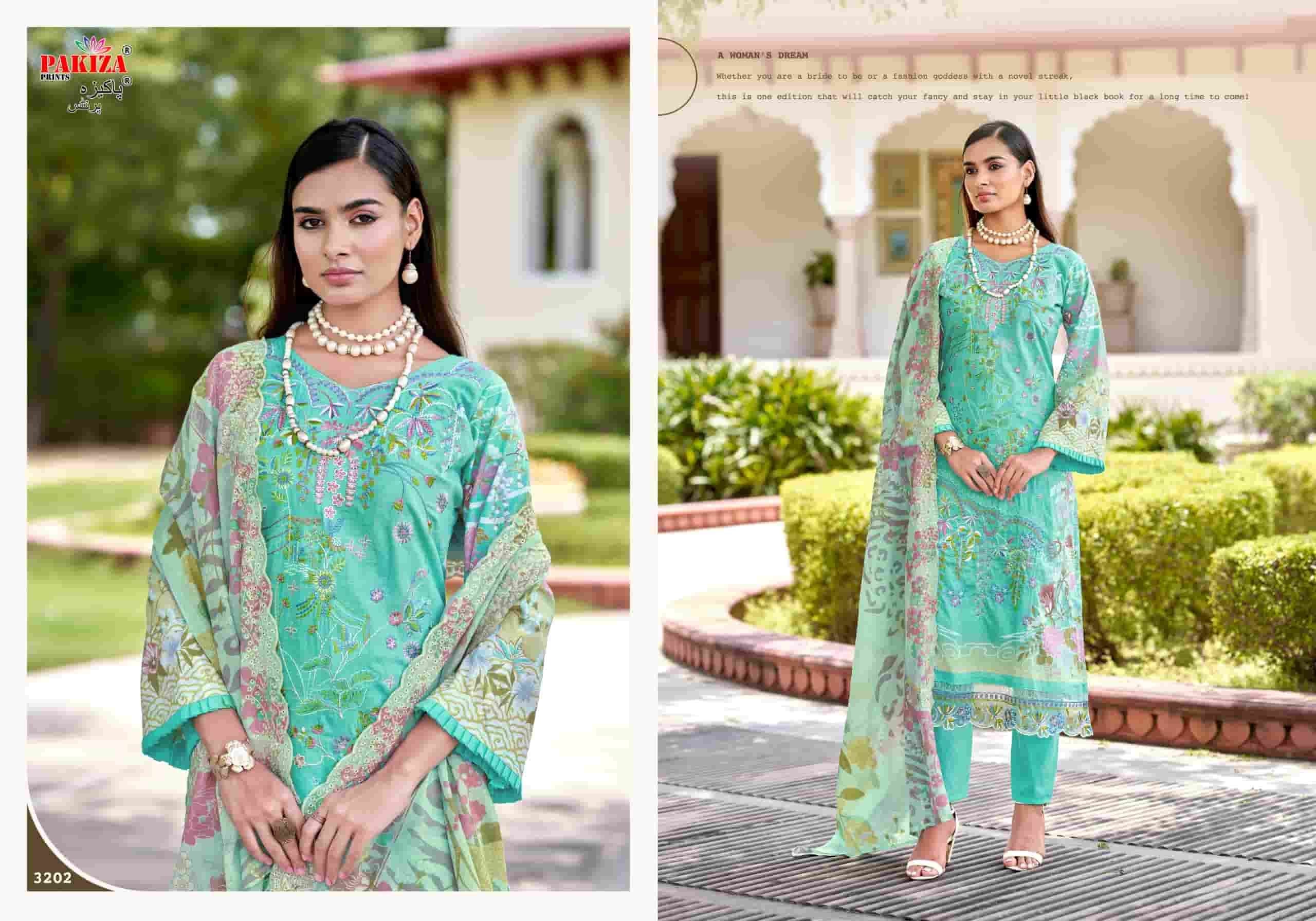 Pakiza Prints Farah Vol 32 Lawn Chikakari Dress Material