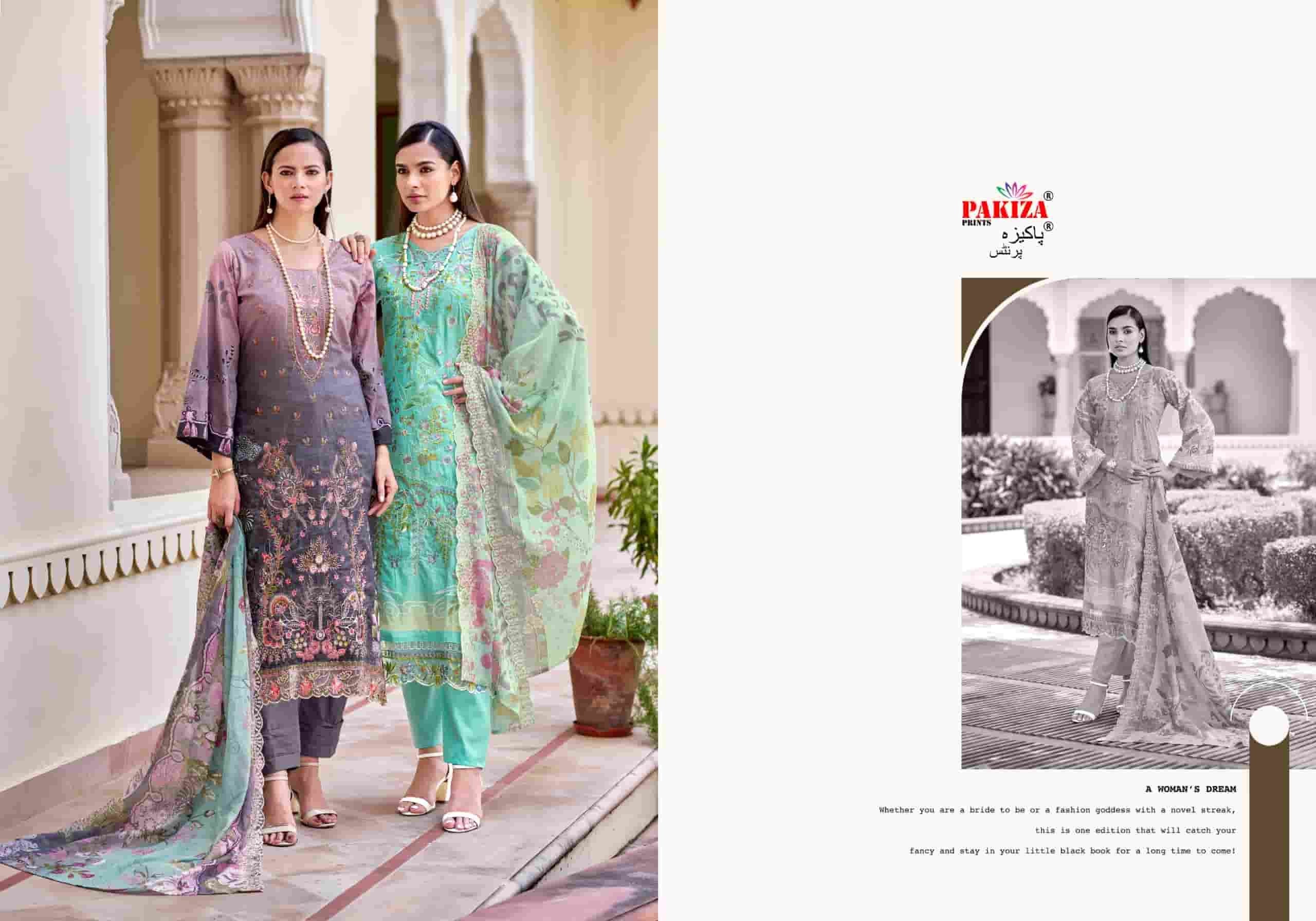 Pakiza Prints Farah Vol 32 Lawn Chikakari Dress Material