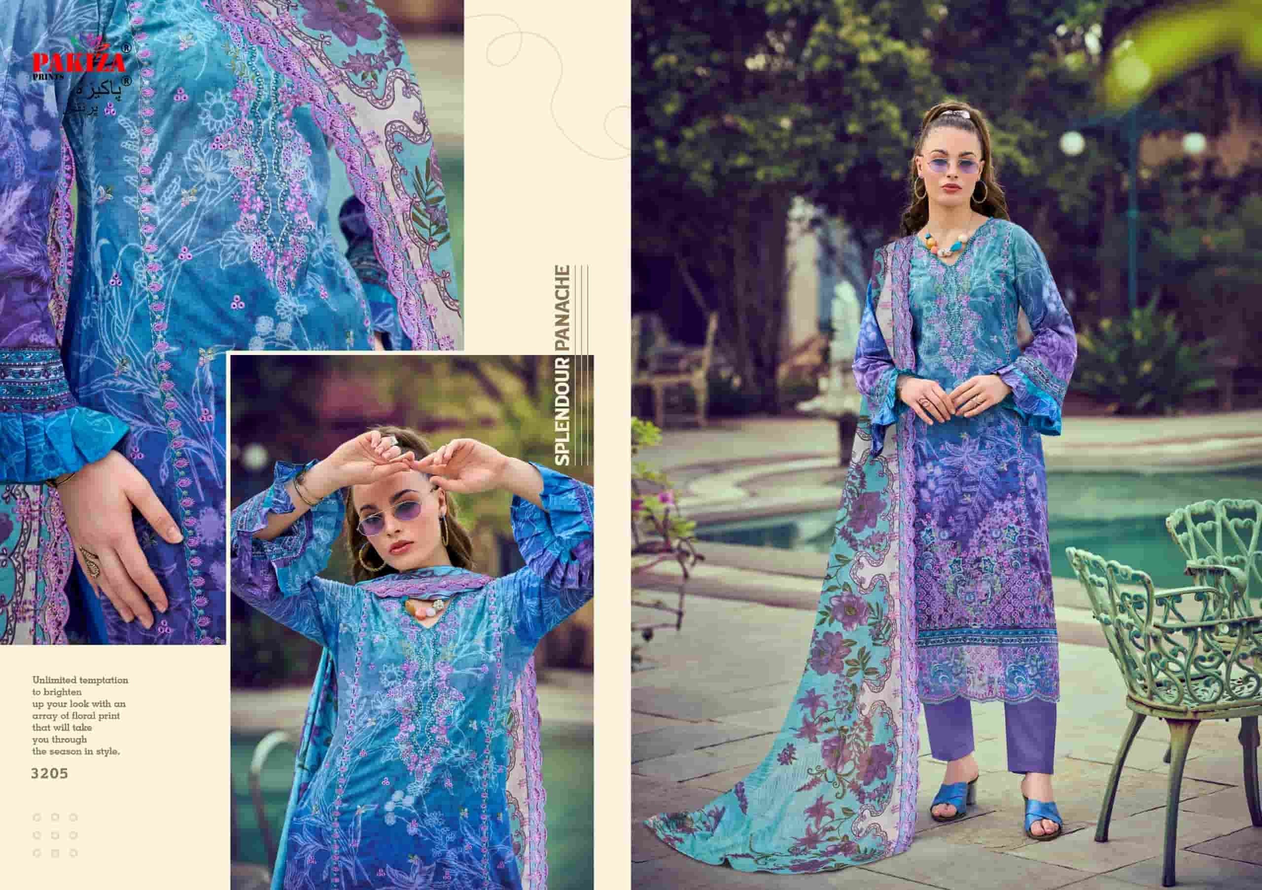 Pakiza Prints Farah Vol 32 Lawn Chikakari Dress Material