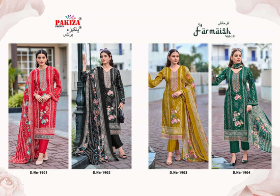 Pakiza Prints Farmaish Vol 19 Premium Jam Satin Printed Dress Material Wholesale Catalogue - Amrah Wholesale