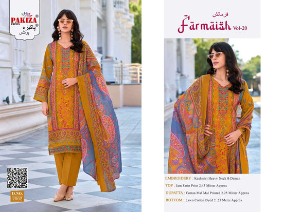 Pakiza Prints Farmaish Vol 20 Jam Satin Printed Dress Material Wholesale Catalogue - Amrah Wholesale