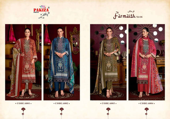 Pakiza Prints Farmaish Vol 6 Jam Satin Embroidered Dress Material - Amrah Wholesale