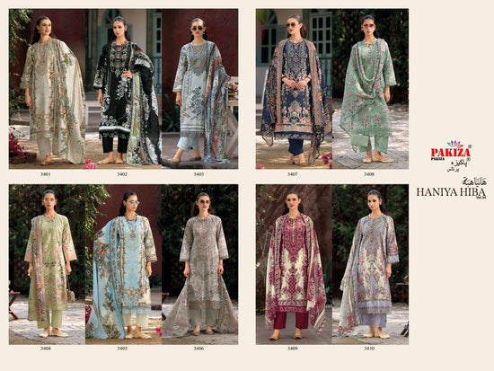 Pakiza Prints Hania Hiba Vol-34 01 To 010 Lawn Printed Dress Material